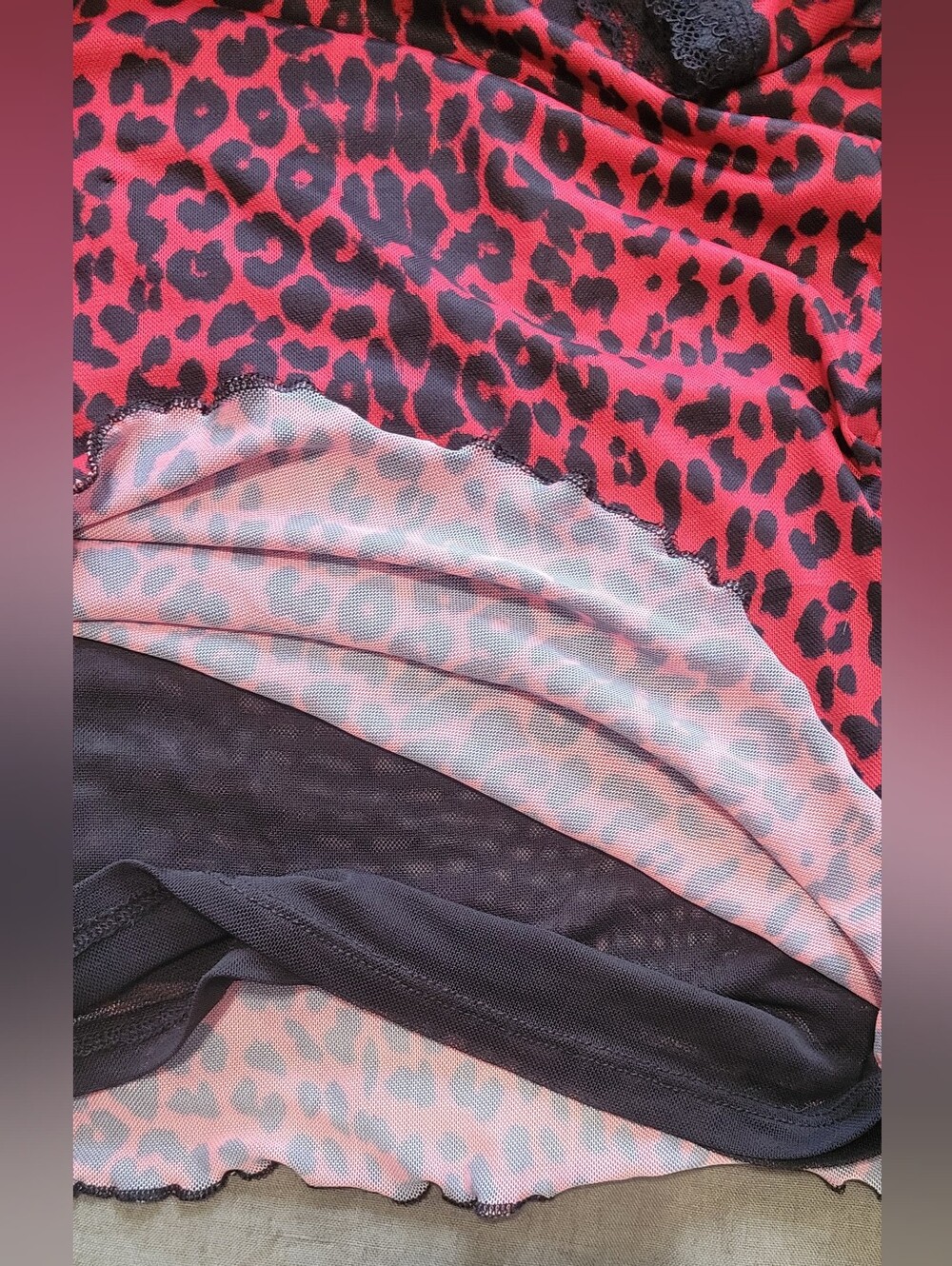 Hot Topic Cheetah Print Mesh Top Size xl - Picture 7 of 8